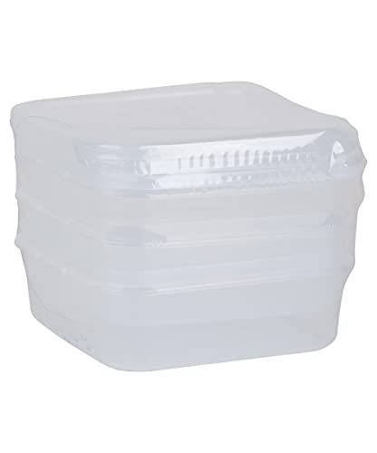 Décor Tellfresh Food Storage Pantry Container | Ideal for Meal Prep | BPA Free | Dishwasher, Freezer & Microwave Safe, Polypropylene, 500ml 3 Pack