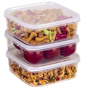 Décor Tellfresh Food Storage Pantry Container | Ideal for Meal Prep | BPA Free | Dishwasher, Freezer & Microwave Safe, Polypropylene, 500ml 3 Pack