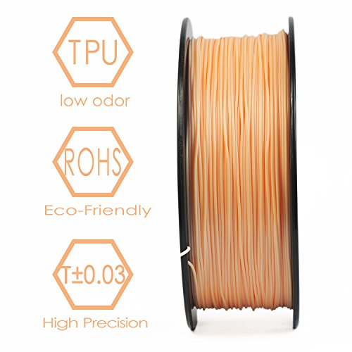 3D BEST-Q Flexible TPU 1.75mm 3D Printer Filament, Dimensional Accuracy +/- 0.03 mm, 1KG Spool, 8 Color to Choose (Skin)