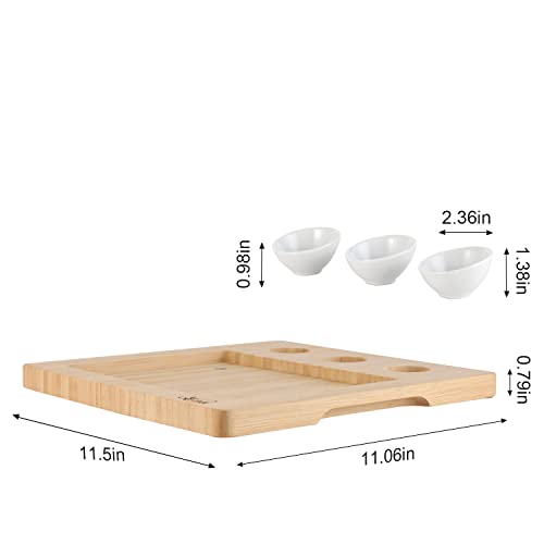 Artestia Sizzling Hot Stone, Trays for Eating,Deluxe Tabletop Barbecue/BBQ/Hibachi/Steak Grill,Bamboo Serving Tray,(Set only Without Stones)