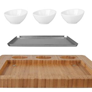 Artestia Sizzling Hot Stone, Trays for Eating,Deluxe Tabletop Barbecue/BBQ/Hibachi/Steak Grill,Bamboo Serving Tray,(Set only Without Stones)