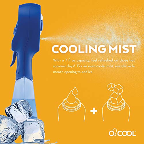 O2COOL Elite Battery Powered Handheld Water Misting Fan (Blue)