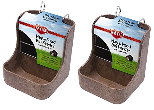 Kaytee Hay n Food Bin Feeder with Quick Locks (2-Pack) (Colors May Vary)