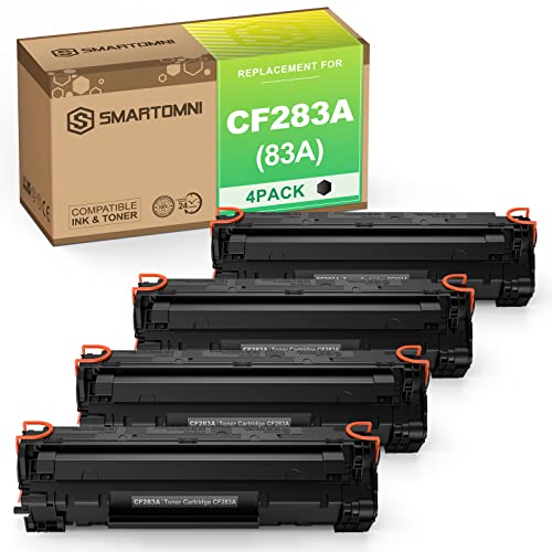 S SMARTOMNI Compatible Toner Cartridge Replacement for HP 83A CF283A (4-Pack,Black), for Use with HP MFP M225dn M225dw M127fw M127fn M201dw M201n M125nw M125a Printer Series