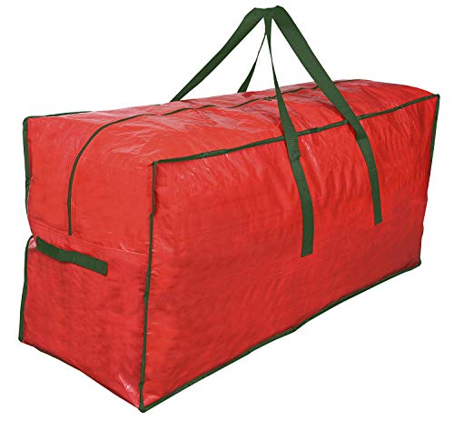 ProPik Christmas Tree Storage Bag | Fits Up to 7 ft. Tall Disassembled Tree | 45" x 15" x 20" Holiday Artificial Tree Storage Case | Perfect Xmas Storage Container with Handles and Sleek Zipper (Red)