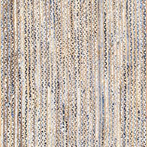 nuLOOM Dara Striped Jute Area Rug, 6 ft x 9 ft, Blue