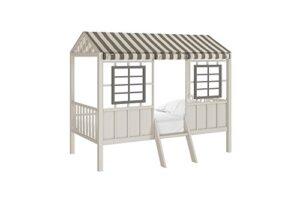 little seeds rowan valley forest loft bed, grey/taupe, twin