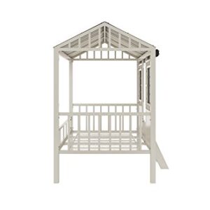 Little Seeds Rowan Valley Forest Loft Bed, Grey/Taupe, Twin