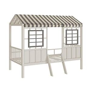 Little Seeds Rowan Valley Forest Loft Bed, Grey/Taupe, Twin