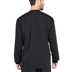 Cherokee Men's Snap Front Jacket with Long Sleeve Rib-Knit Collar and Cuffs Plus Size WW360, 2XL, Black