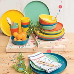 Now Designs Ecologie Dinner Plates, Set of Four, Fiesta Colors, DIA 10 x H 1 inches