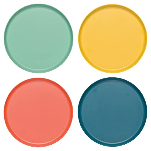 Now Designs Ecologie Dinner Plates, Set of Four, Fiesta Colors, DIA 10 x H 1 inches