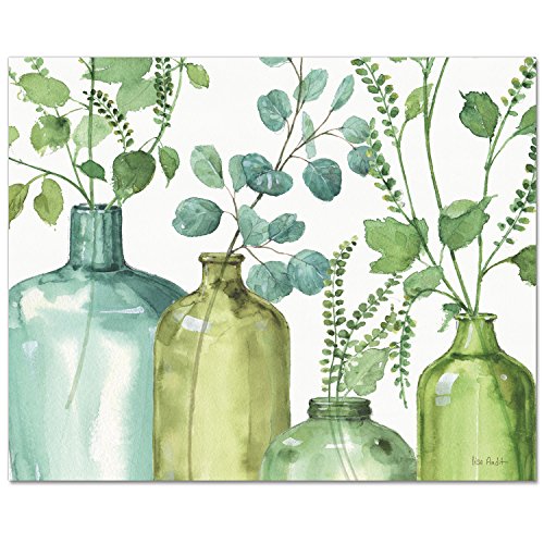 CounterArt Greenery 3mm Heat Tolerant Tempered Glass Cutting Board 15” x 12” Manufactured in the USA Dishwasher Safe