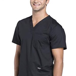 Cherokee V- Neck Men's Scrubs Top with Pockets WW670, L, Black