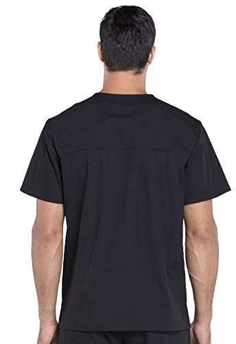 Cherokee Scrubs for Men Workwear Professionals V-Neck Four-Pocket Scrub Top WW695, L, Black