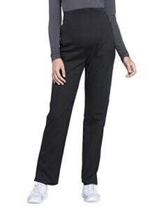 cherokee maternity scrub pants for women, workwear professionals soft stretch ww220, m, black
