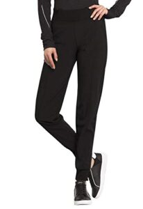 jogger scrub pants for women 4-way stretch with mid rise, cargo pocket, superior performance, and comfort ck110a, s, black