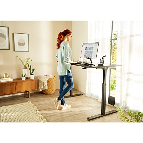 Realspace® Magellan Pneumatic Height-Adjustable Standing Desk, 60"W, Espresso