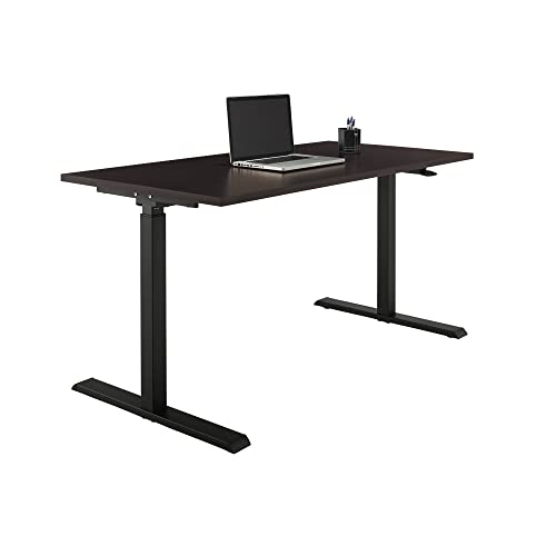 Realspace® Magellan Pneumatic Height-Adjustable Standing Desk, 60"W, Espresso