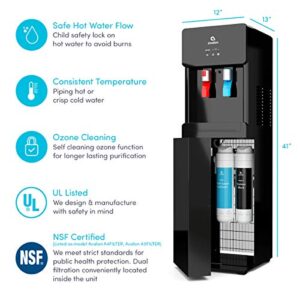 Avalon A7BOTTLELESSBLK Self Cleaning Touchless Bottleless Cooler Dispenser-Hot & Cold Water Child Safety Lock, UL/Energy Star, Black