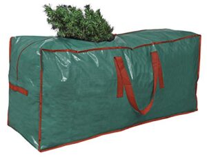 propik christmas tree storage bag | fits up to 9 ft. tall disassembled tree | 65” x 15” x 30” holiday tree storage case | xmas storage container with handles and sleek zipper (green)