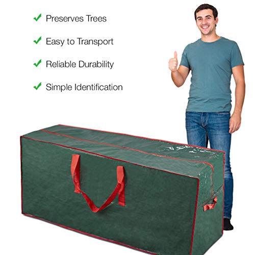 Propik Christmas Tree Storage Bag | Fits Up to 9 Ft. Tall Disassembled Tree | 65” X 15” X 30” Holiday Tree Storage Case | Xmas Storage Container with Handles and Sleek Zipper (Green)