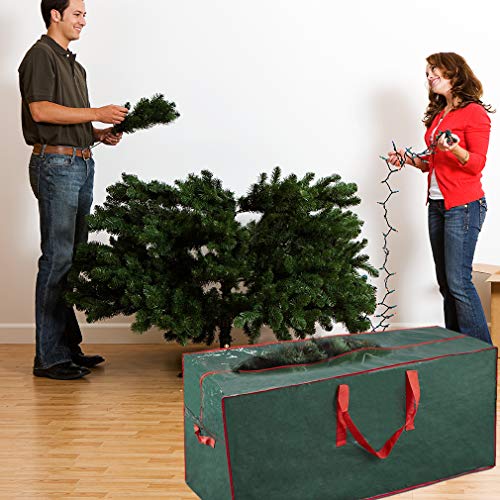 ProPik Christmas Tree Storage Bag | Fits Up to 7.5 ft. Disassembled Tree | 45" x 15" x 20" Holiday Artificial Tree Storage Case | Perfect Storage Container with Sleek Zipper and Handles (Green)