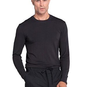 Work Wear Professionals Long Sleeve Men's Underscrub T-Shirt - with Crew Neck WW700, L, Black