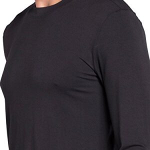 Work Wear Professionals Long Sleeve Men's Underscrub T-Shirt - with Crew Neck WW700, L, Black