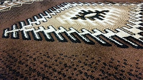 Southwest Native American Round Indian Kingdom Chocolate Brown Design D143 (4 Feet X 4 Feet)