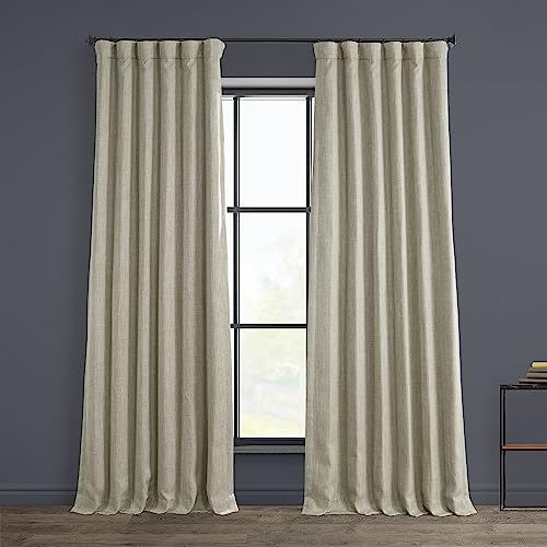 HPD Half Price Drapes Faux Linen Room Darkening Curtains - 108 Inches Long Luxury Linen Curtains for Bedroom & Living Room (1 Panel), 50W X 108L, Oatmeal