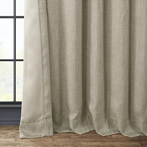 HPD Half Price Drapes Faux Linen Room Darkening Curtains - 108 Inches Long Luxury Linen Curtains for Bedroom & Living Room (1 Panel), 50W X 108L, Oatmeal