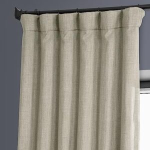 HPD Half Price Drapes Faux Linen Room Darkening Curtains - 108 Inches Long Luxury Linen Curtains for Bedroom & Living Room (1 Panel), 50W X 108L, Oatmeal