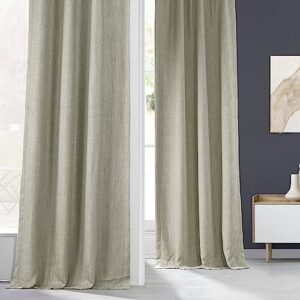 HPD Half Price Drapes Faux Linen Room Darkening Curtains - 108 Inches Long Luxury Linen Curtains for Bedroom & Living Room (1 Panel), 50W X 108L, Oatmeal