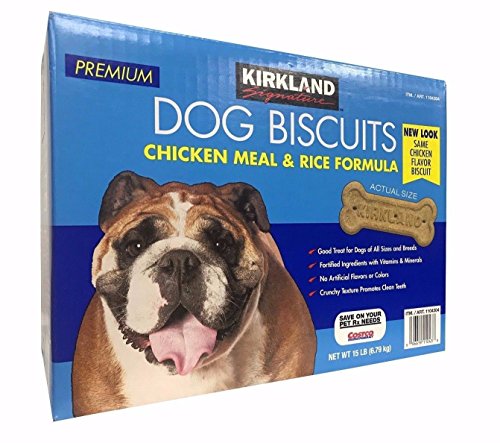 Kirkland Signature Premium Dog Biscuits Chicken Meal & Rice Formula 15 LB,standart