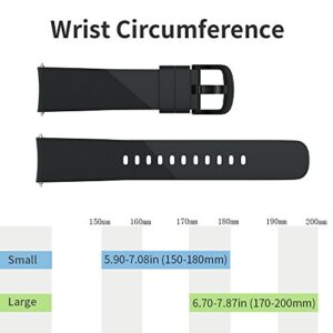 ANCOOL Compatible Gear Sport Band Replacement 20mm Silicone Watch Band Compatible Samsung Gear Sport/Galaxy Watch (42mm)/Ticwatch E/Ticwatch 2/Vivoactive 3 Watch - Large Black