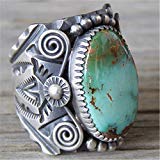 theonejewelry huge 925 silver delbert gordon mountain turquoise bridal ring women jewelry 6-10 (8)