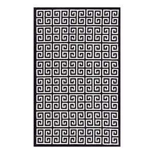 modway freydis greek key trellis 8x10 area rug with lattice design in black and white