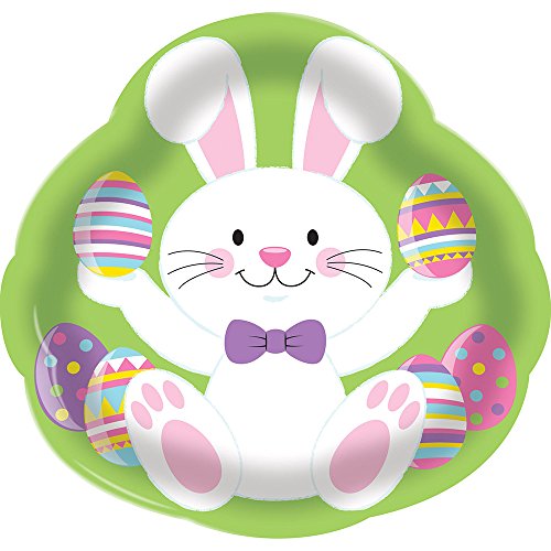 Creative Converting 328295 Easter Bunny Shaped Plastic Tray