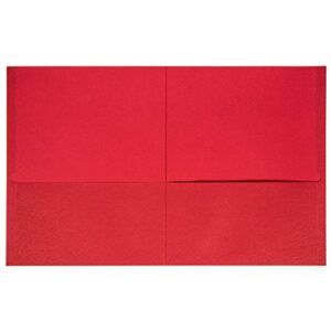 Blue Summit Supplies 25 Two Pocket Folders, Designed for Office and Classroom Use, Red 25 Pack Colored 2 Pocket Folders