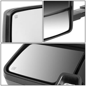 DNA Motoring TWM-015-T888-BK-SM Pair Towing Mirrors Compatible With 03-06 Silverado/Suburban/Avalanche/Tahoe/Sierra/Yukon/Escalade Powered Heated Telescopic Mirrors w/Turn Signal