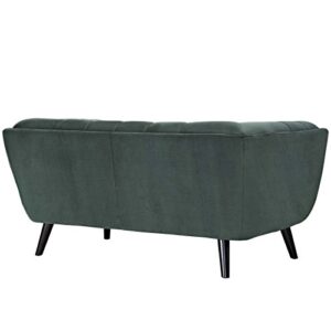 Modway Bestow Upholstered Velvet Button-Tufted Loveseat in Green