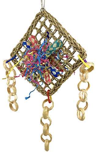 Bonka Bird Toys 1723 Four Corners Parrot cage Toys Cockatiel African Grey Foraging. Quality Product Made in USA