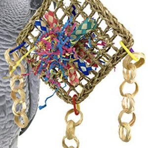 Bonka Bird Toys 1723 Four Corners Parrot cage Toys Cockatiel African Grey Foraging. Quality Product Made in USA