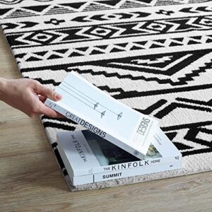 Modway Haku Geometric Moroccan Tribal 8x10 Area Rug With Contemporary Design In Black and White