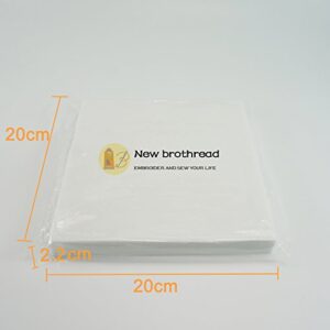 New brothread Tear Away Machine Embroidery Stabilizer Backing 8"x8" - 100 Precut Sheets - Medium Weight 1.8 oz- Fits 4x4 and 6x6 Hoops