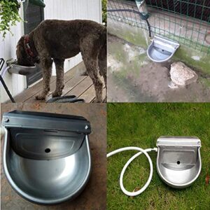 Automatic Water Feeder Trough Bowl with Pipe for Cattle Horse Goat Sheep Dog Animals Stainless Pet Livestock Tool