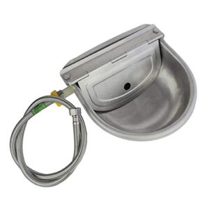 Automatic Water Feeder Trough Bowl with Pipe for Cattle Horse Goat Sheep Dog Animals Stainless Pet Livestock Tool