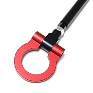 iJDMTOY Red Track Racing Style Tow Hook Ring Compatible With 2016-up Gen6 Chevy Camaro (Pre-LCI), Made of Lightweight Aluminum