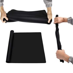 Max2co 23.6'' by 15.7''Flexible Silicone Placemat Non Slip Waterproof Heat Resistant Dinner Table Black 1 PCS